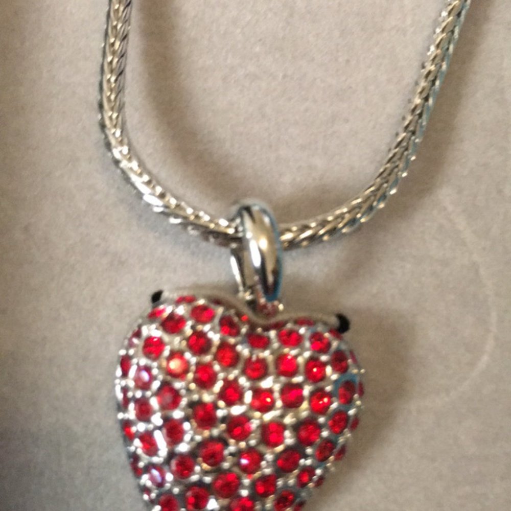 Red, Blue and White Crystal LOVE, Joy and Peace Necklaces $30 each - Picture 9 of 12
